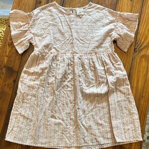Hayden Pink and White Striped Kids Dress girls large 10/12